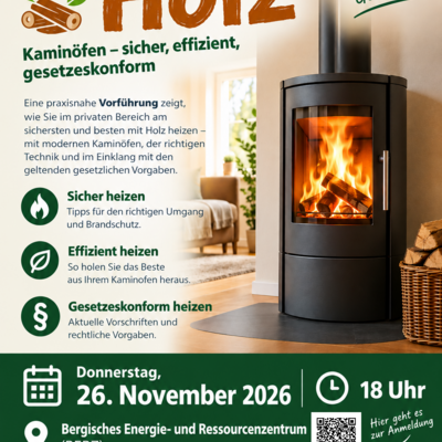 Plakat Heizen mit Holz